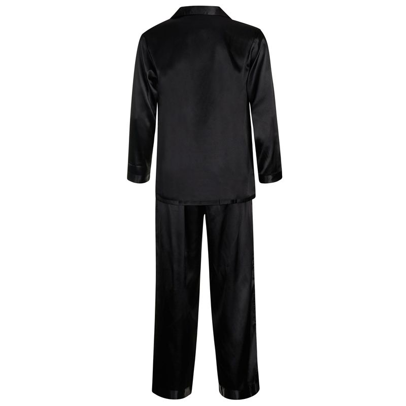 Loungewear Playboy Satin Lounge Pajama Set Masculino Pretas | YLMZR9461