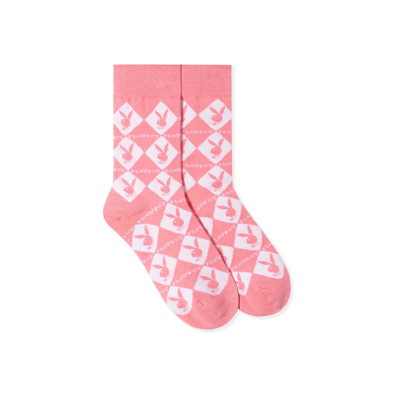 Loungewear Playboy Women S Rabbit Head Argyle Socks Feminino Pretas | MVNOS3916