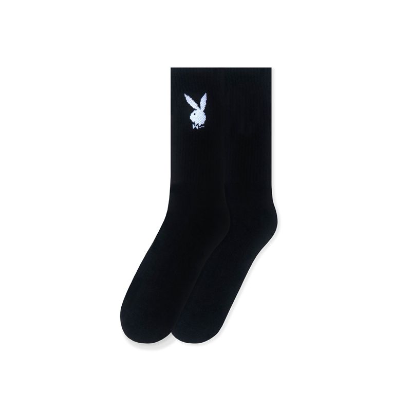 Meias Playboy Crew Masculino Branco | LEWPK3109