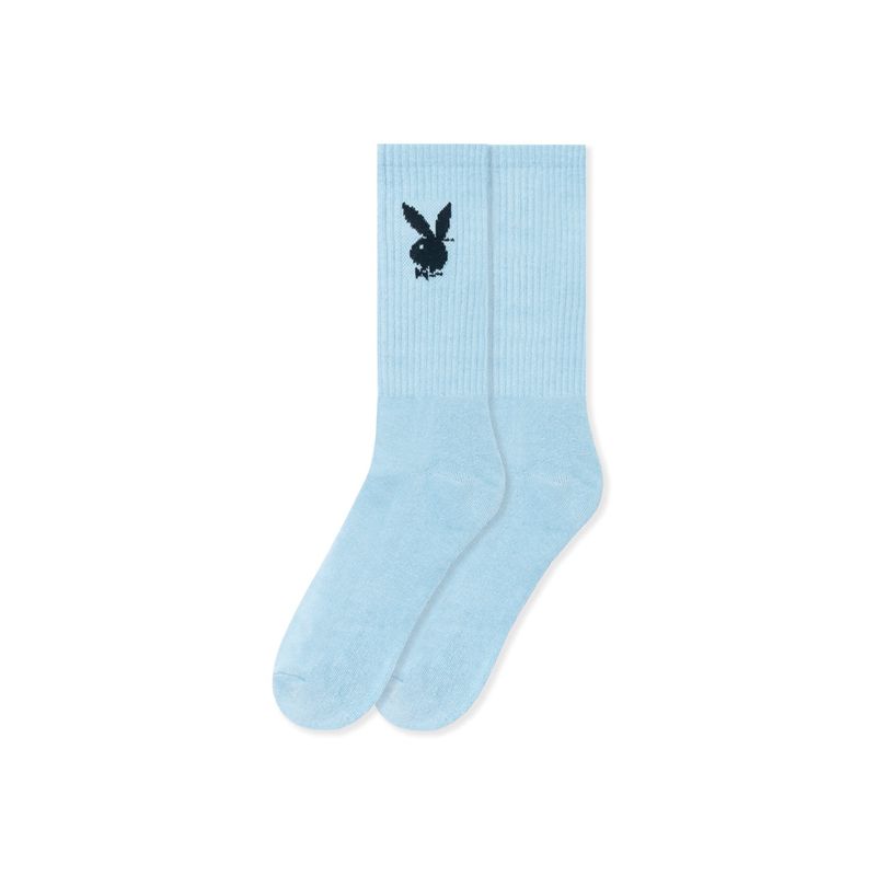 Meias Playboy Crew Masculino Branco | LEWPK3109