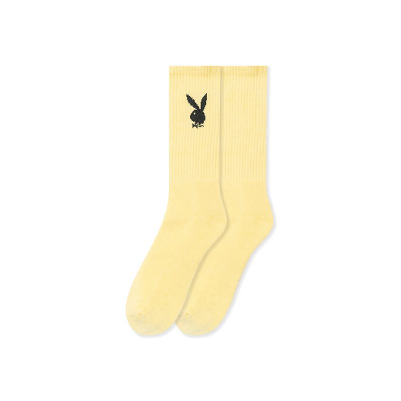 Meias Playboy Crew Masculino Branco | LEWPK3109