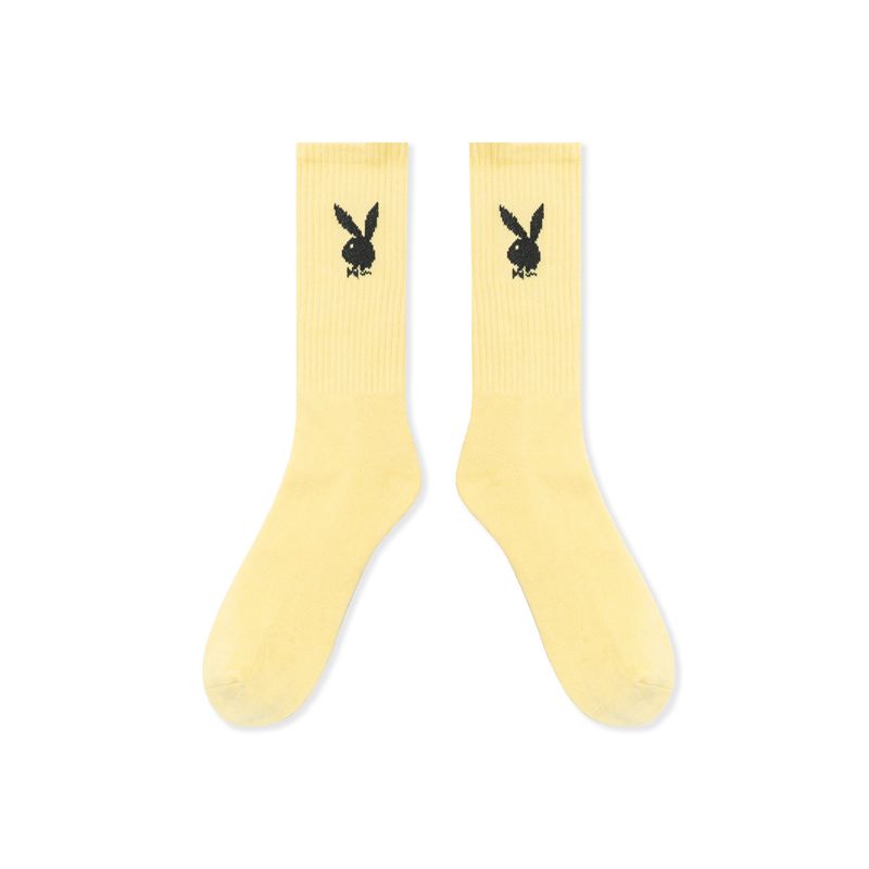 Meias Playboy Crew Masculino Branco | LEWPK3109