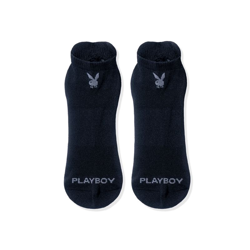 Meias Playboy Curta Rabbit Head Atléticos Masculino Pretas | GMYES0615