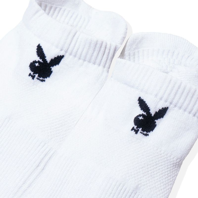 Meias Playboy Curta Rabbit Head Atléticos Masculino Pretas | GMYES0615