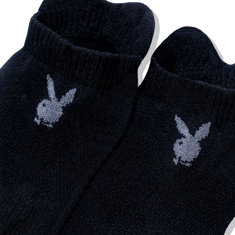 Meias Playboy Curta Rabbit Head Atléticos Masculino Pretas | GMYES0615