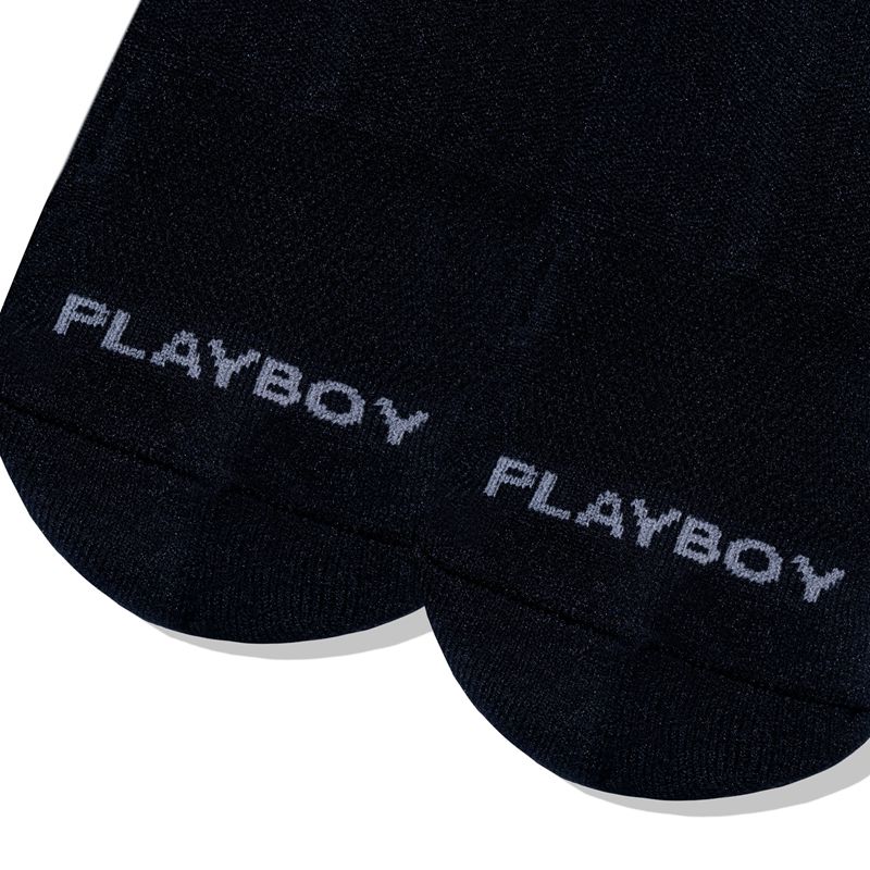 Meias Playboy Curta Rabbit Head Atléticos Masculino Pretas | GMYES0615