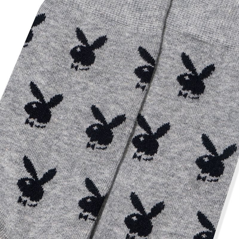 Meias Playboy Repeating Rabbit Head Masculino Cinzentas Pretas | UFKIM1925