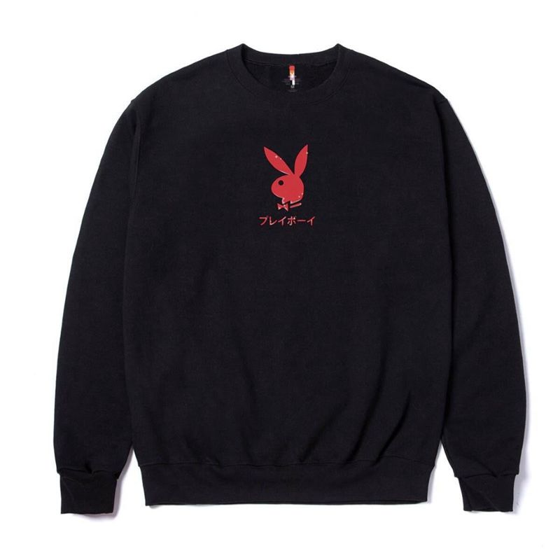 Moletom Com Capuz Playboy Ace Of Hearts Crewneck Sweat Masculino Pretas | UORFN3207