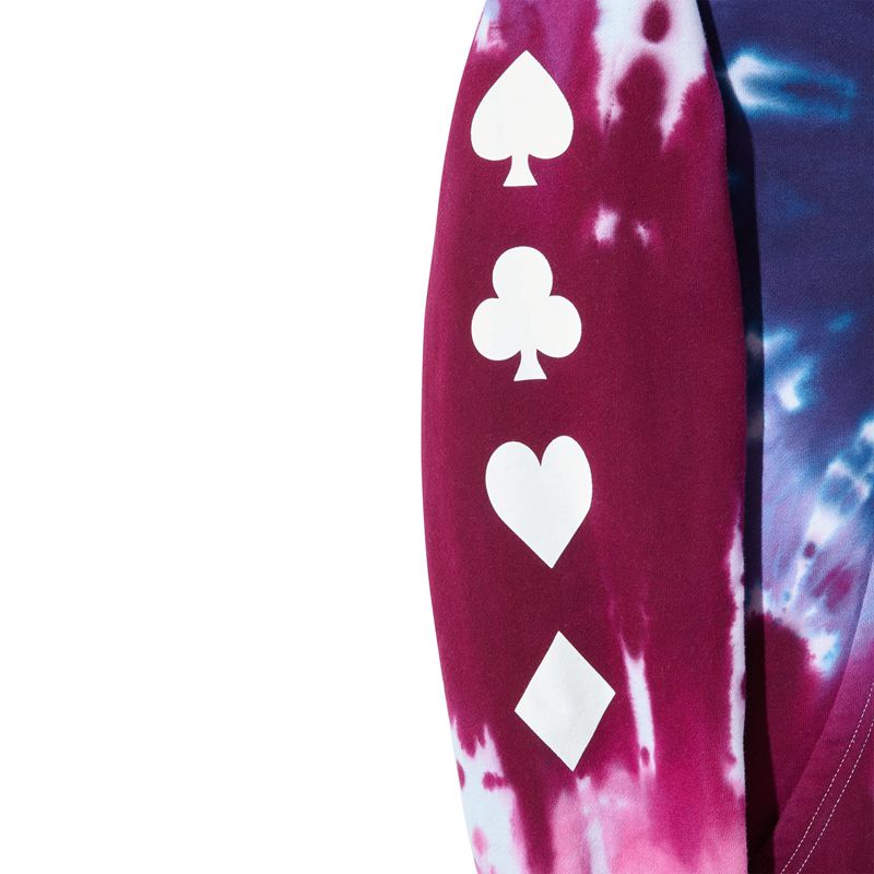 Moletom Com Capuz Playboy Ace Of Spades Tie Dye Masculino Rosa Roxo | KLAEP9125