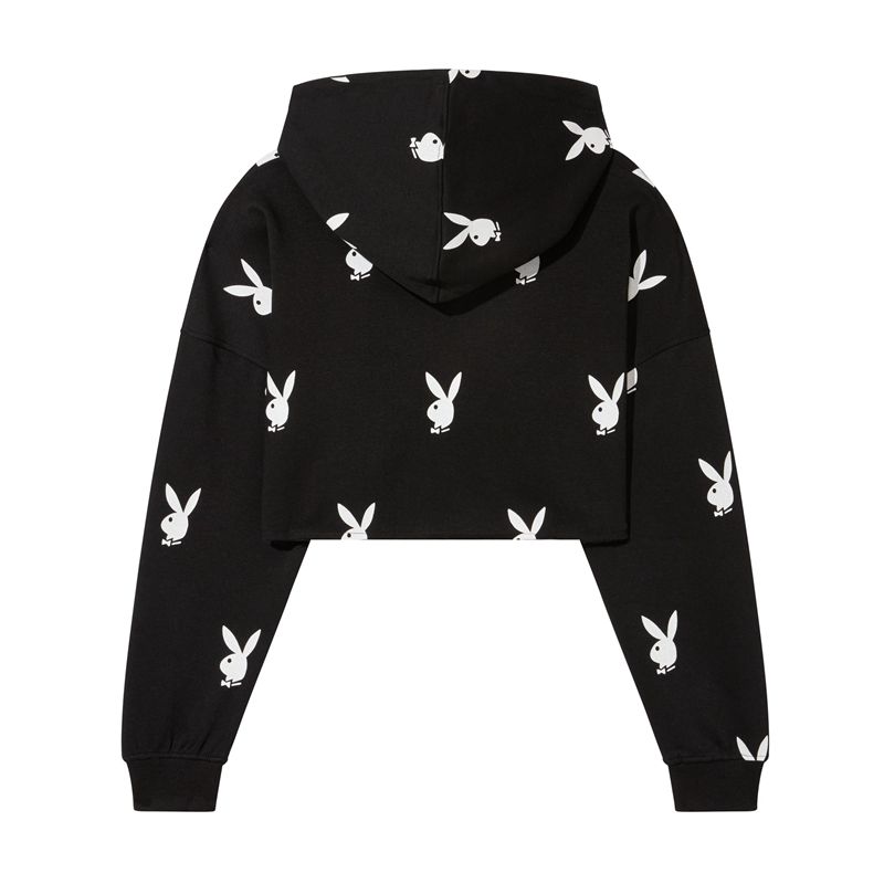 Moletom Com Capuz Playboy All-Over-Print Feminino Verdes | EBQMO7125