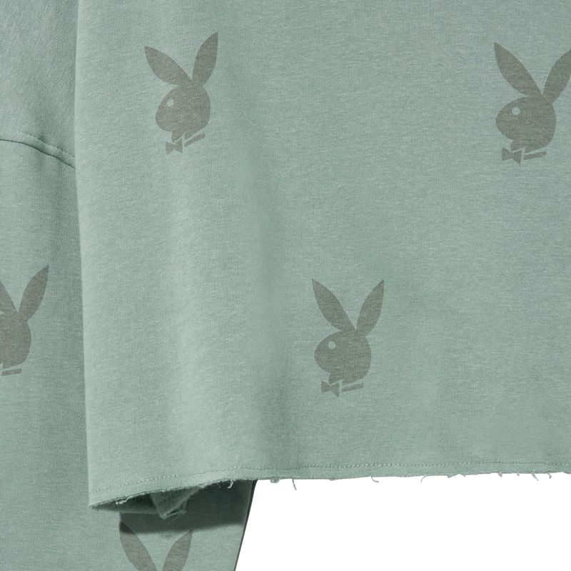 Moletom Com Capuz Playboy All-Over-Print Feminino Verdes | EBQMO7125