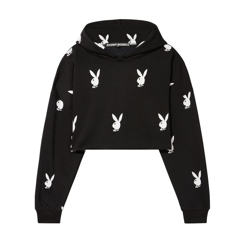 Moletom Com Capuz Playboy All-Over-Print Feminino Verdes | EBQMO7125