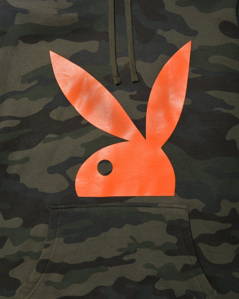 Moletom Com Capuz Playboy Camo Rabbit Head Masculino Pretas | XRULS2031