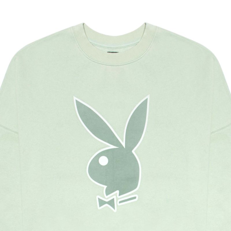 Moletom Com Capuz Playboy Classicos Bunny Crewneck Feminino Menta Verdes | IKJZX4287