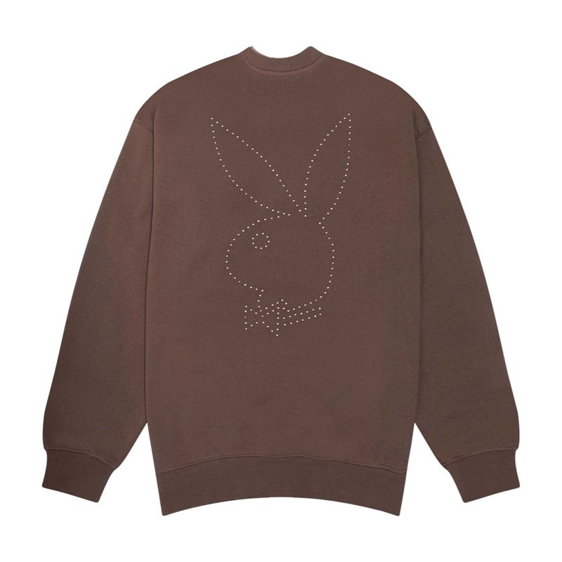 Moletom Com Capuz Playboy Classicos Crewneck Masculino Cafes | COETX9831