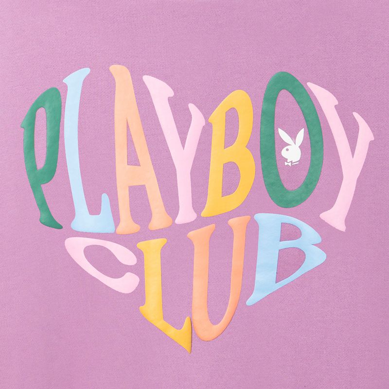 Moletom Com Capuz Playboy Club Crewneck Feminino Lavanda | BDRYX6059