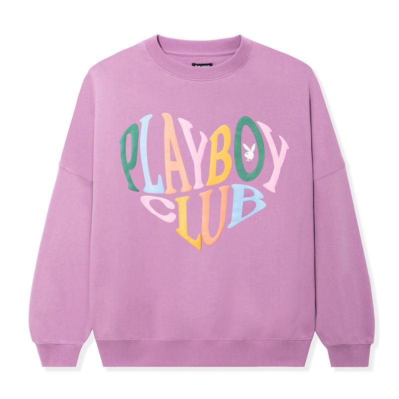 Moletom Com Capuz Playboy Club Crewneck Feminino Lavanda | BDRYX6059