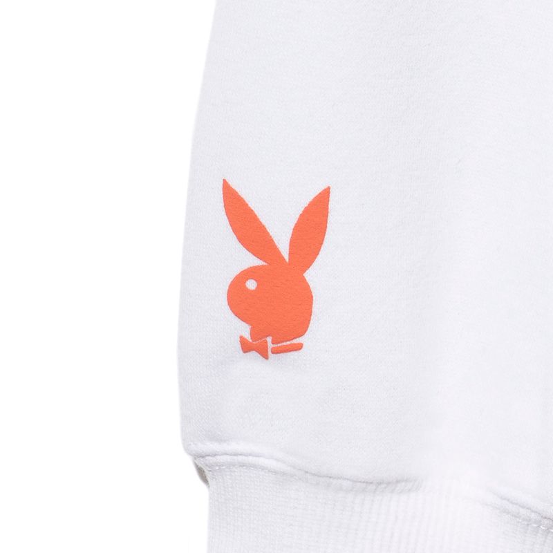 Moletom Com Capuz Playboy Club Rainbow Crewneck Feminino Branco | ELOWP5731