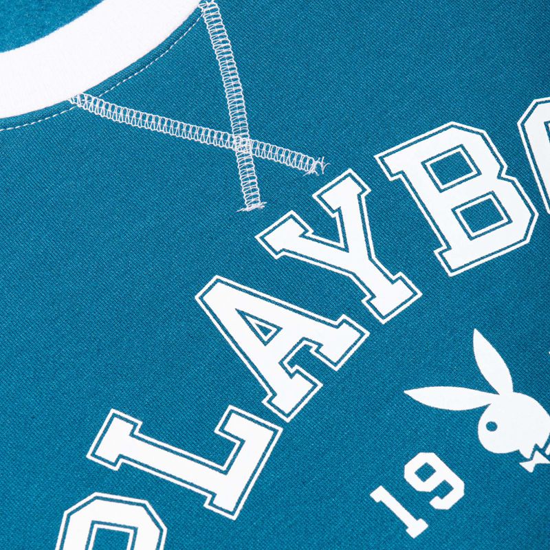 Moletom Com Capuz Playboy Contrast 1953 Crewneck Feminino Azuis | HQMYR0681