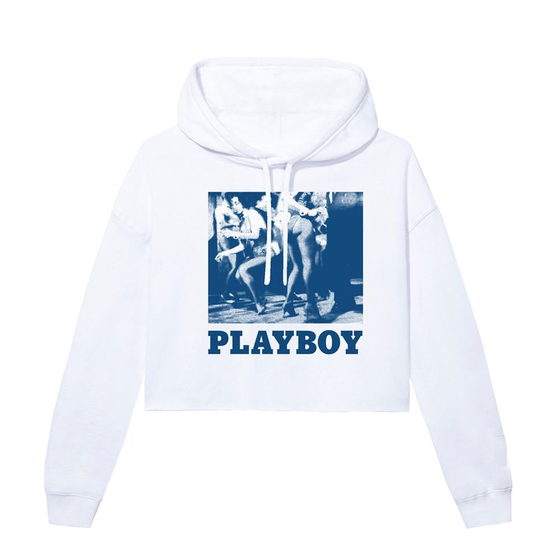 Moletom Com Capuz Playboy Dancing Bunnies Feminino Branco Vermelhas | JGDFU1596