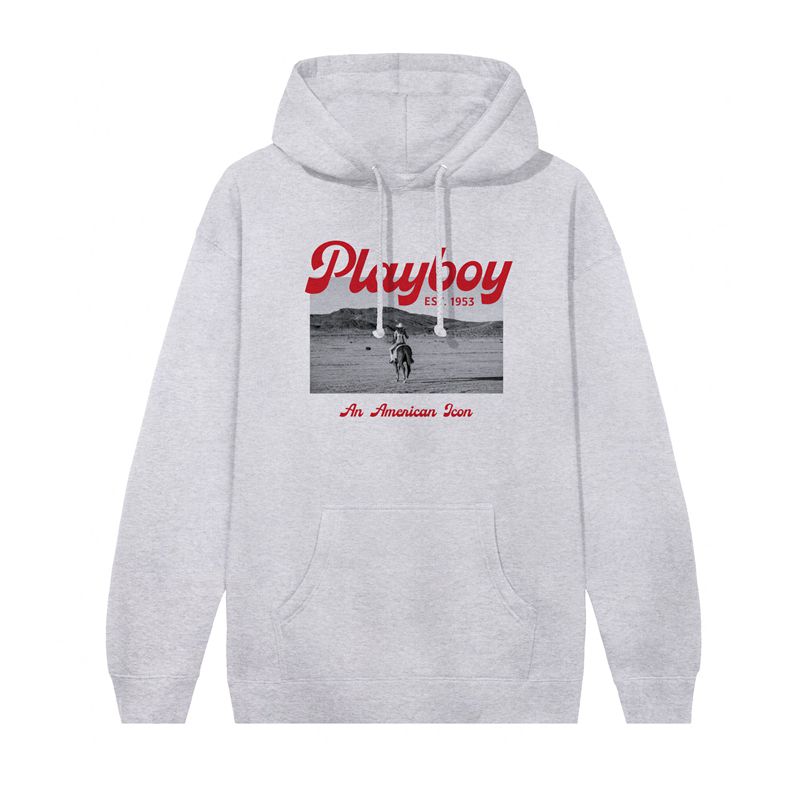 Moletom Com Capuz Playboy Desperado American Icon Masculino Branco | RHQYX4750