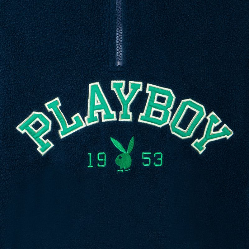 Moletom Com Capuz Playboy Fleece Half-Zip Feminino Azuis | JEQDV3518