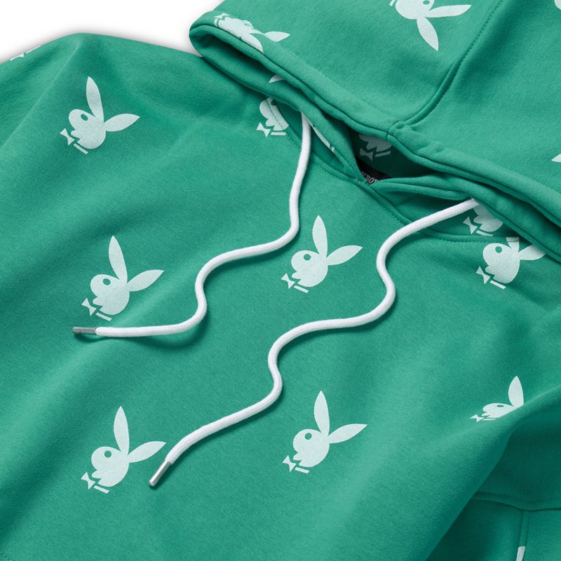 Moletom Com Capuz Playboy Green Bunny Feminino Verdes | WZGPD7893