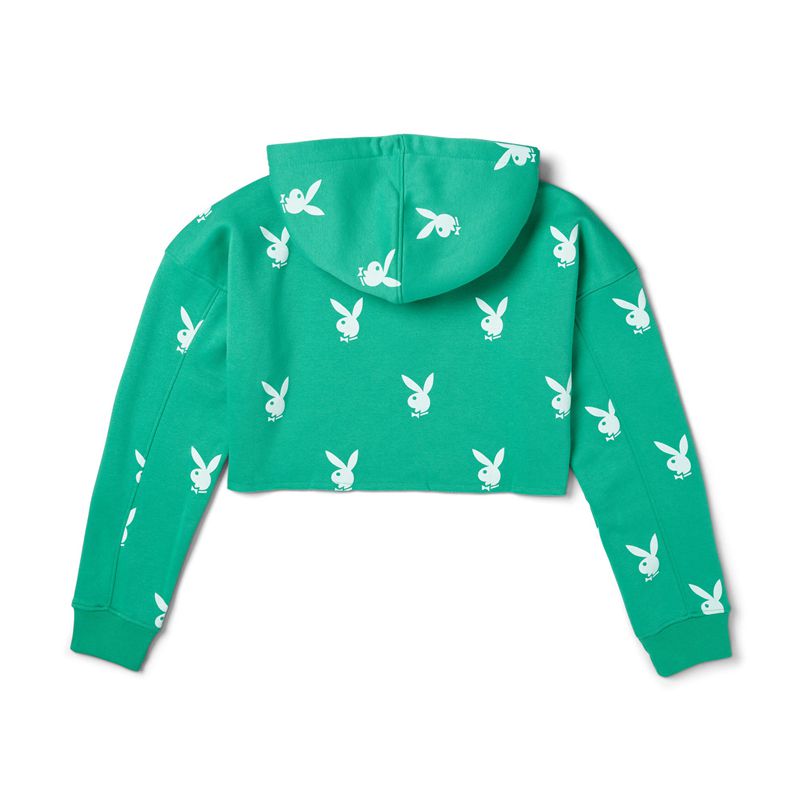 Moletom Com Capuz Playboy Green Bunny Feminino Verdes | WZGPD7893