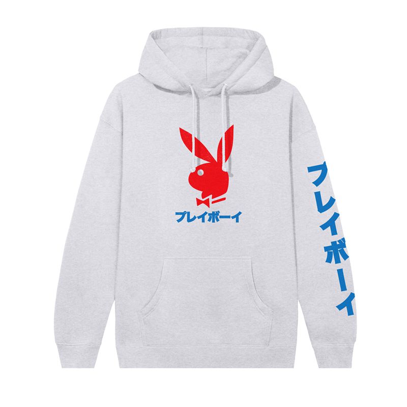 Moletom Com Capuz Playboy Japanese Rabbit Head Masculino Branco | KCFXI9312