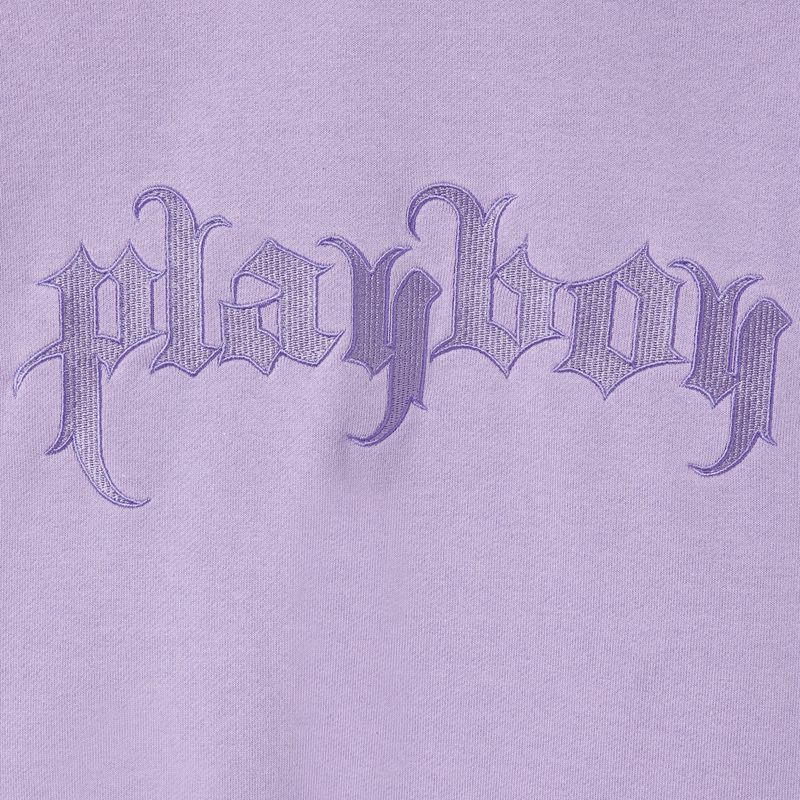 Moletom Com Capuz Playboy Layered Feminino Roxo | LWJNQ0472