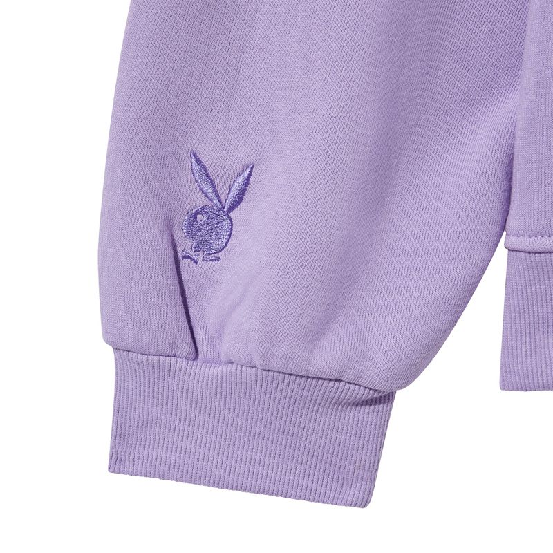 Moletom Com Capuz Playboy Layered Feminino Roxo | LWJNQ0472