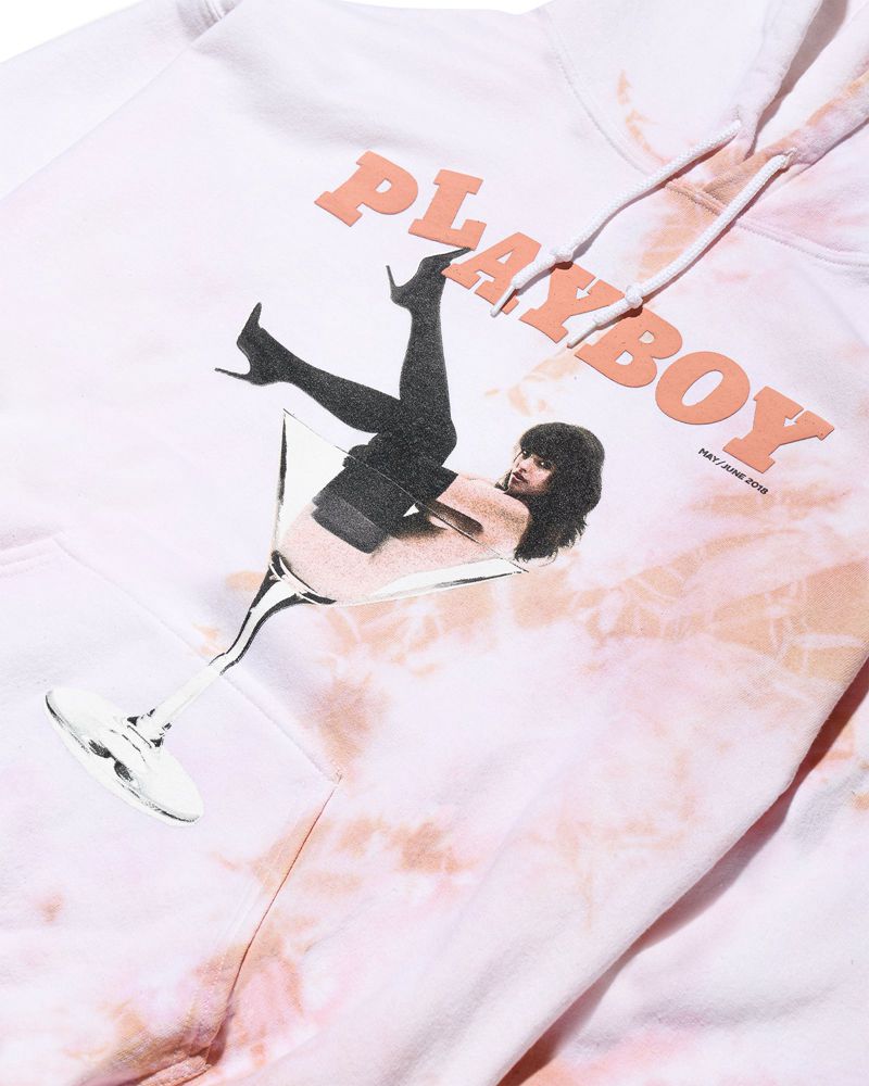 Moletom Com Capuz Playboy May/June 2018 Cover Tie-Dye Feminino Branco Marrom | JFHWA3108