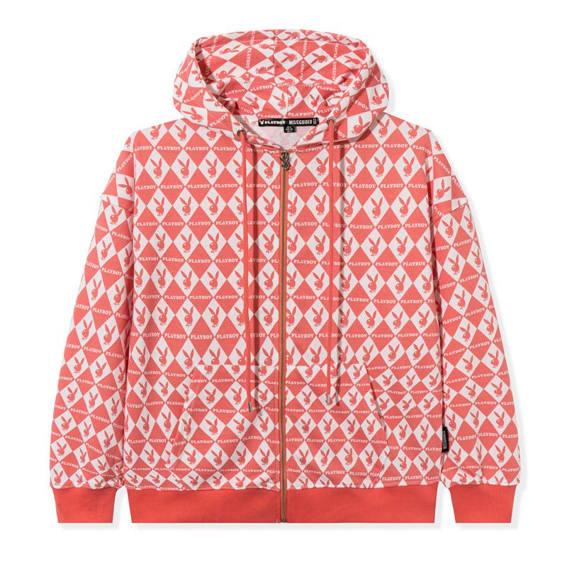 Moletom Com Capuz Playboy Missguided Rabbit Head Oversized Zip-Up Feminino Rosa | GXHBQ8275