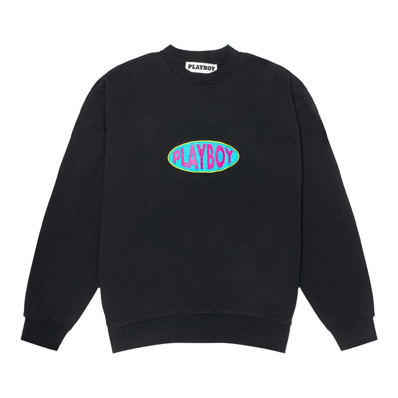 Moletom Com Capuz Playboy Private Party Crewneck Sweat Masculino Pretas | YXHFD2164