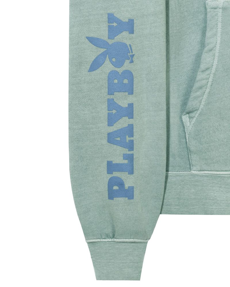 Moletom Com Capuz Playboy Sun Washed Plby Feminino Verdes | WVODX9381