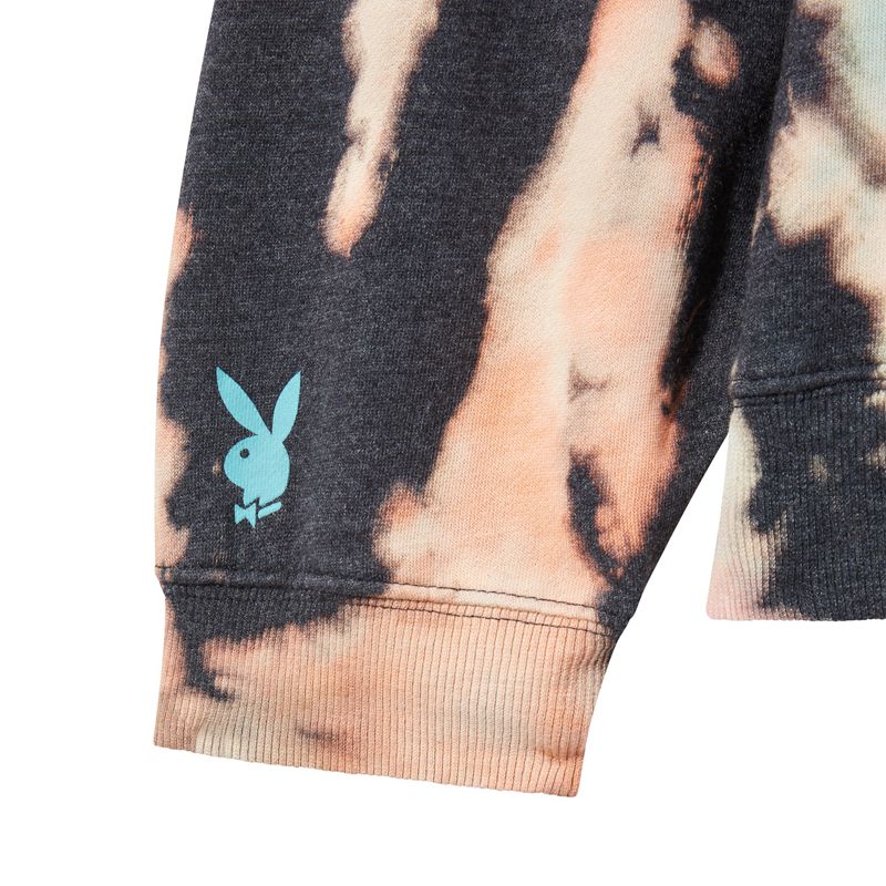 Moletom Com Capuz Playboy Tie-Dye Grunge Crewneck Feminino Multicoloridas | JGKEO9781