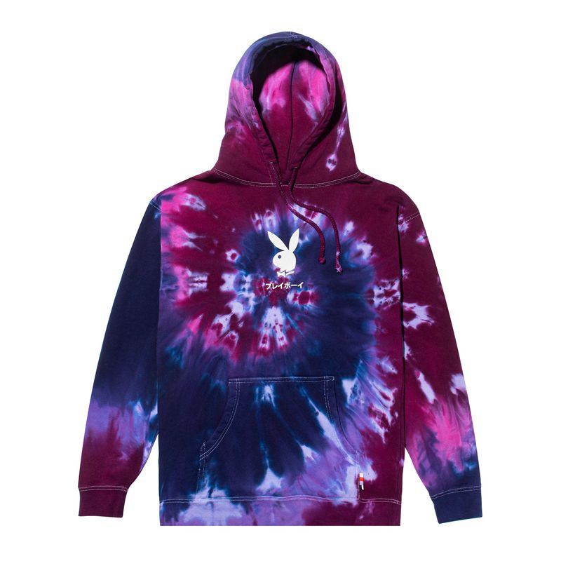 Moletom Com Capuz Playboy Tokyo Club Tie-Dye Feminino Vermelhas | SBOEU3492