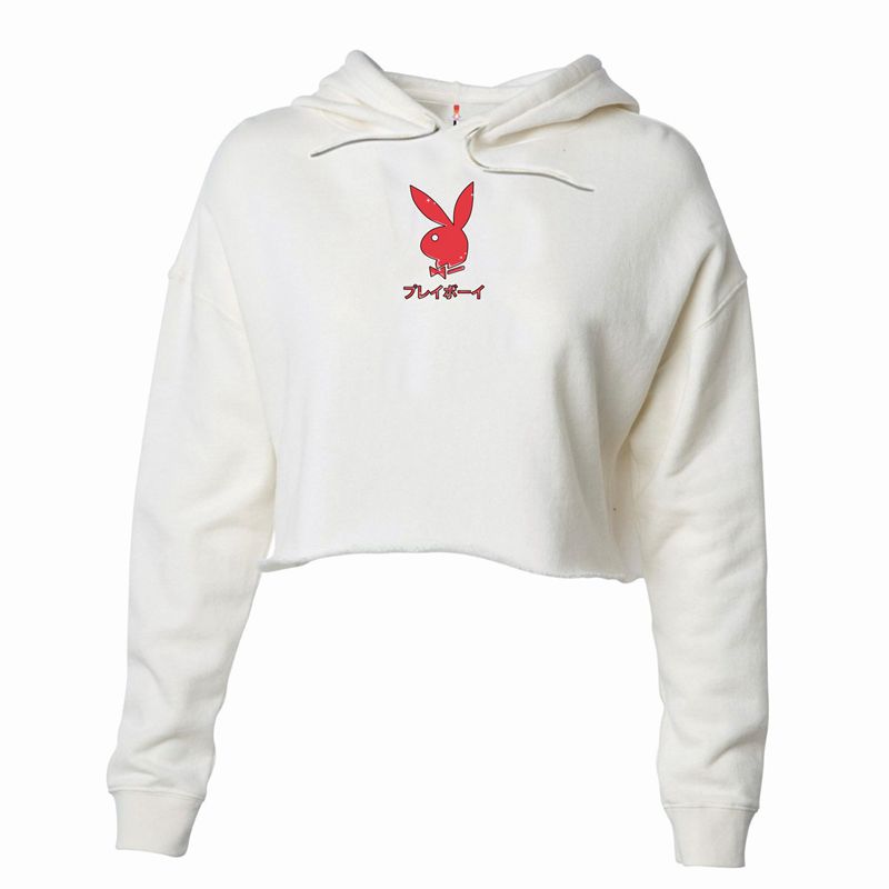 Moletom Com Capuz Playboy Tokyo Rabbit Head Feminino Bege | RLCBA1597