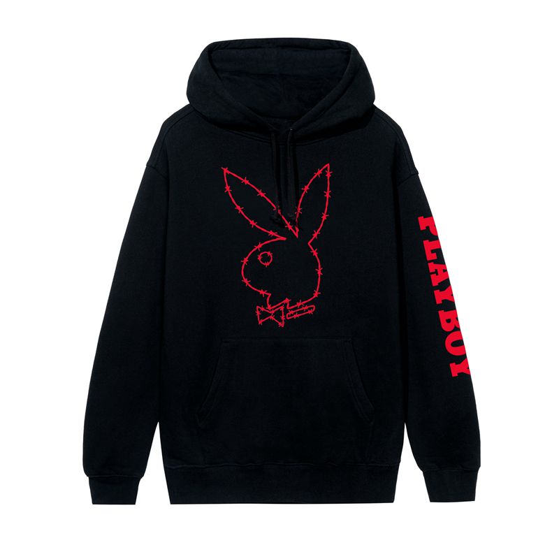 Moletom Com Capuz Playboy Tough Love Rabbit Head Masculino Pretas | FAWCZ7439