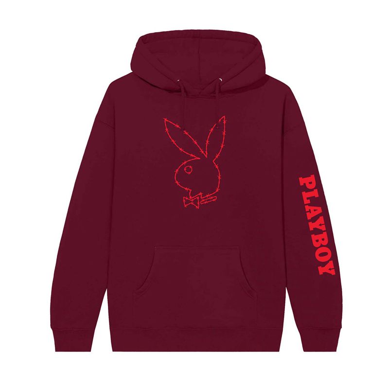 Moletom Com Capuz Playboy Tough Love Rabbit Head Masculino Bege Vermelhas | ICXVJ1296