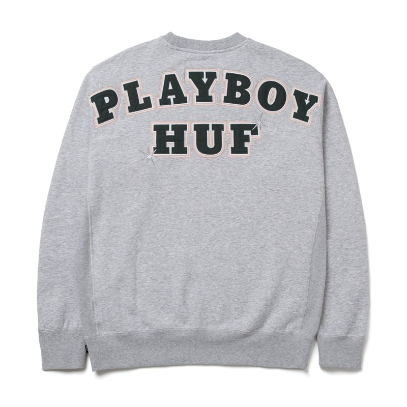 Moletom Com Capuz Playboy X Huf Rabbit Head Crewneck Masculino Pretas | INJGV7203