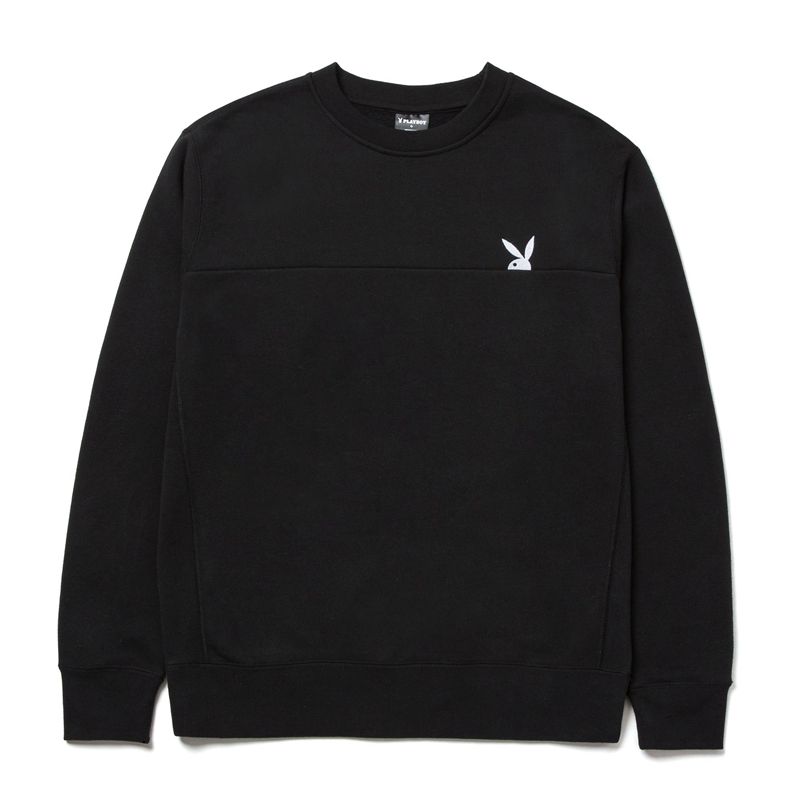 Moletom Com Capuz Playboy X Huf Rabbit Head Crewneck Masculino Pretas | INJGV7203