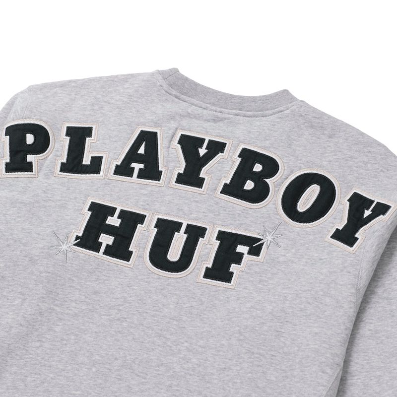 Moletom Com Capuz Playboy X Huf Rabbit Head Crewneck Masculino Pretas | INJGV7203