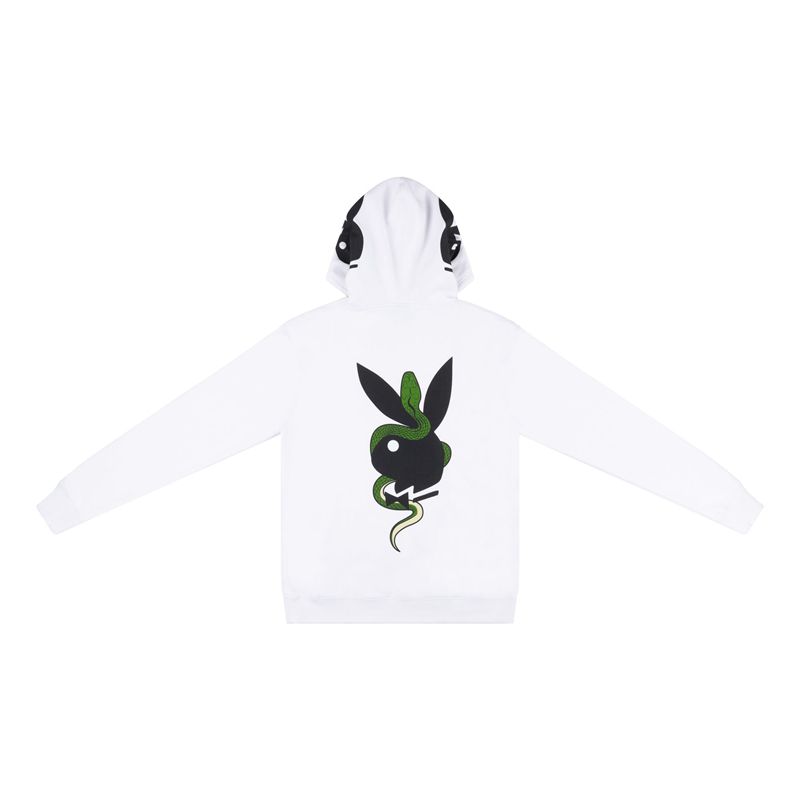 Moletom Com Capuz Playboy X The Great Frog Masculino Branco | QZGJU8657