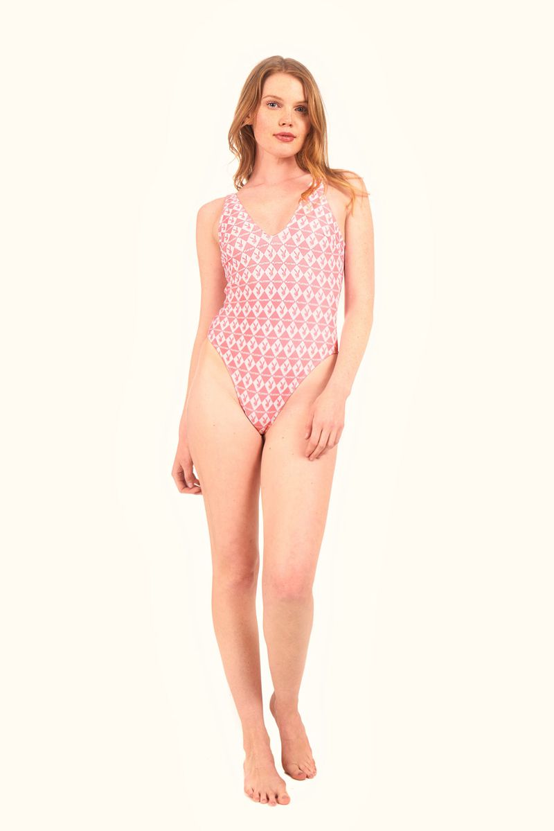 Roupa De Banho Playboy One Piece Monogram Feminino Rosa | RJNYG5801