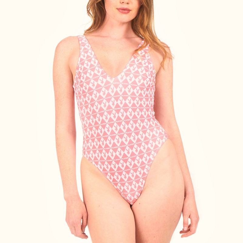 Roupa De Banho Playboy One Piece Monogram Feminino Rosa | RJNYG5801