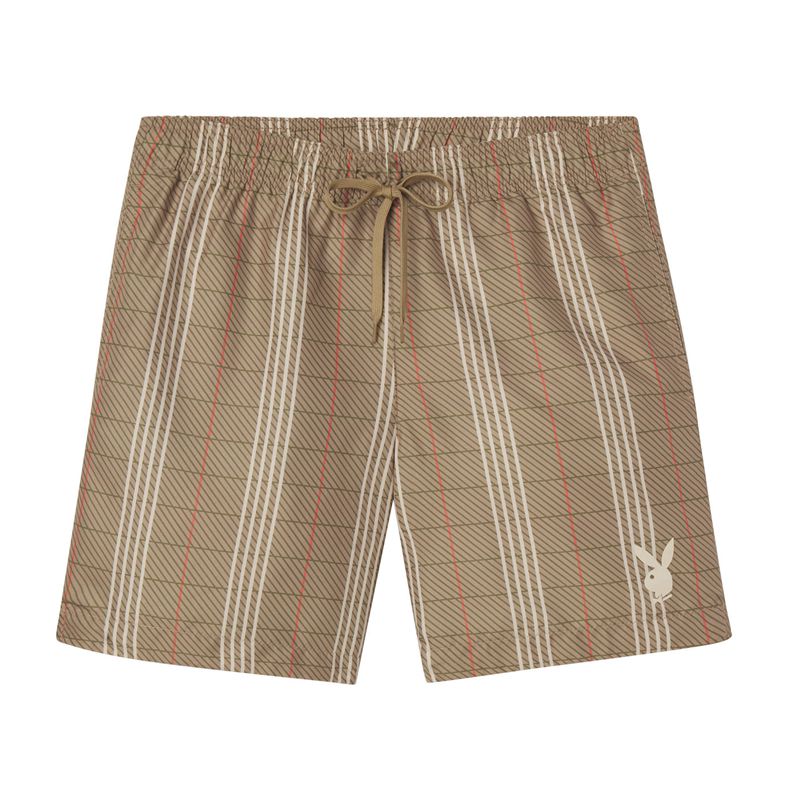 Roupa De Banho Playboy Plaid Shorts Masculino Plaid | GKBEV9438