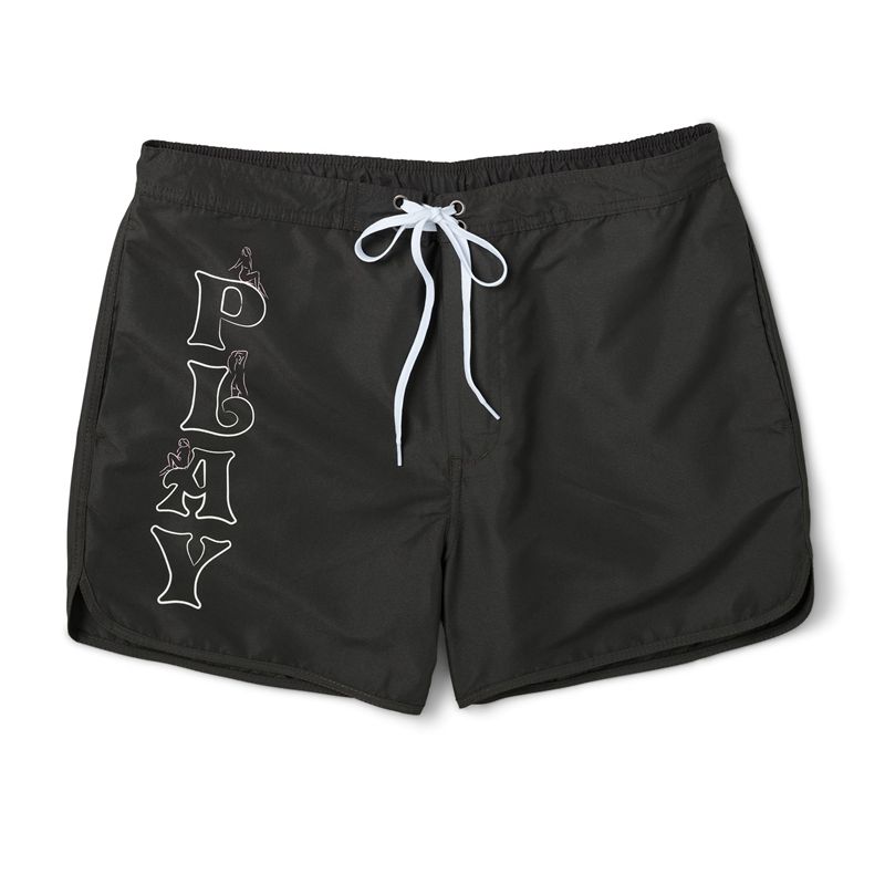 Roupa De Banho Playboy Play Curta Masculino Pretas | ZYTGF4573