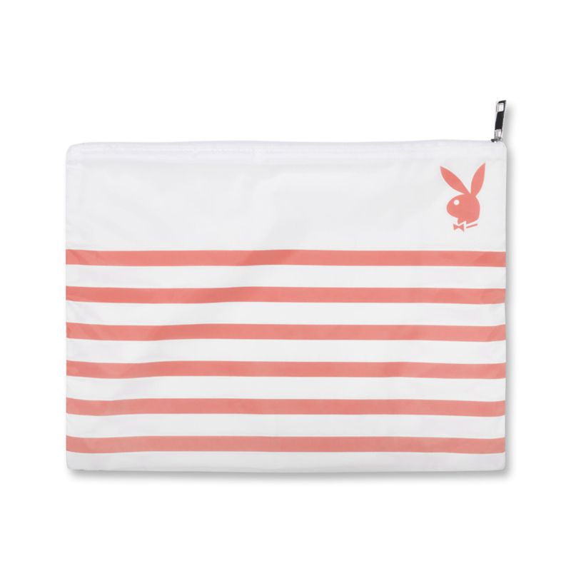 Roupa De Banho Playboy Striped Impermeáveis Beach Pouch Feminino Amarelas | ZYHIO1307