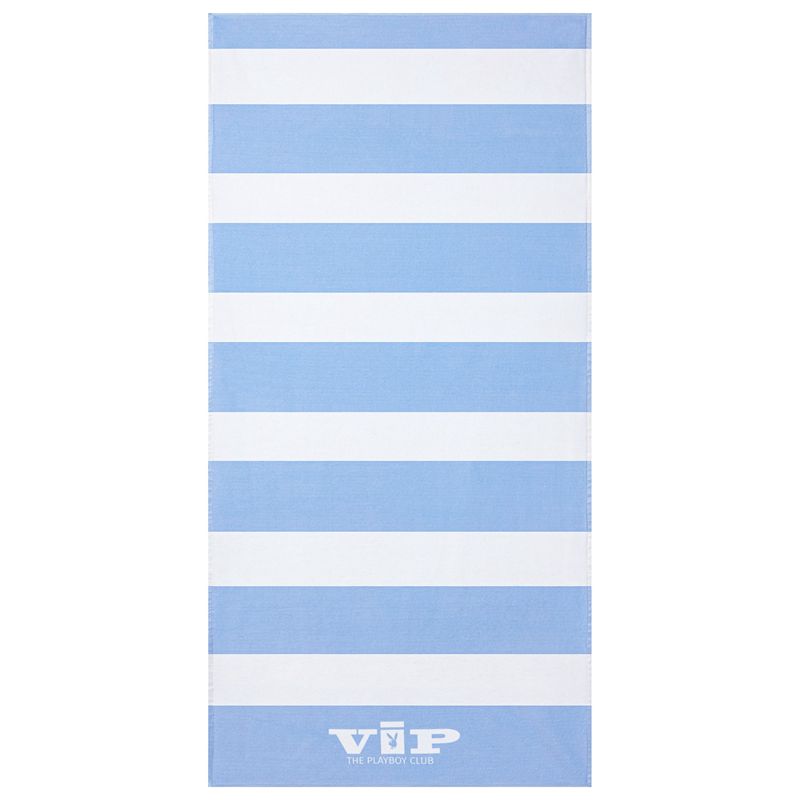 Roupa De Banho Playboy Vip Club Beach Towel Feminino Luz Azuis Branco | GFLTD8124